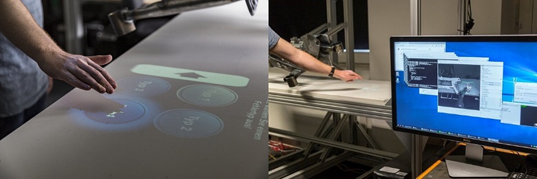 Projection plane tracking on a markerless closed-look projection surface