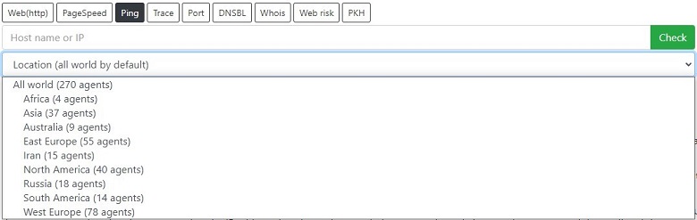 find website host via ping tool