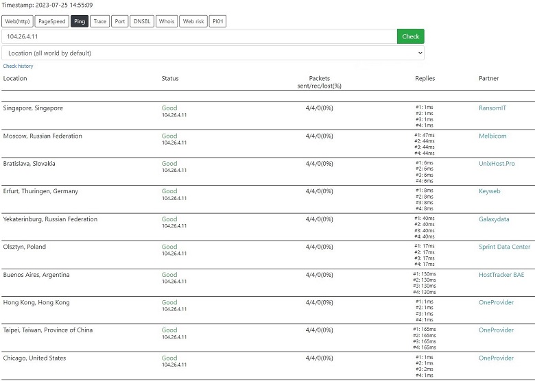 hosting provider check