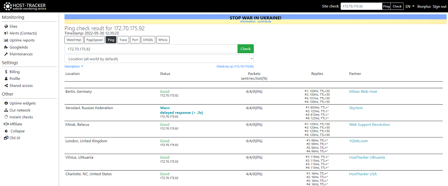 ping my IP address