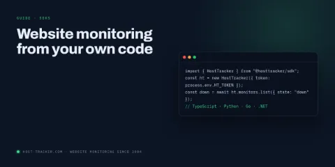 Official SDKs: Website Monitoring from Your Own Code